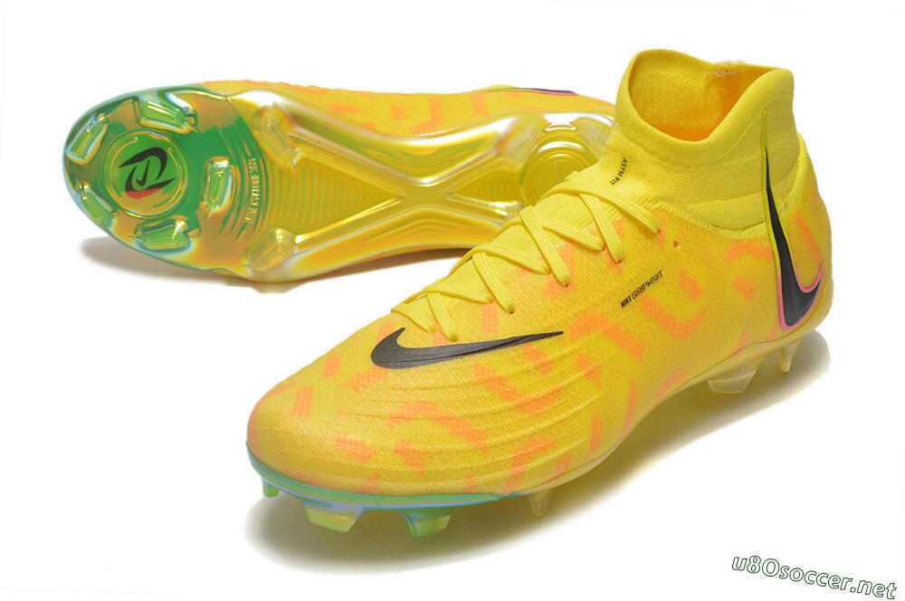 Men's Nike Phantom Luna Elite FG Football Boots - Yellow/Black/Pink 3