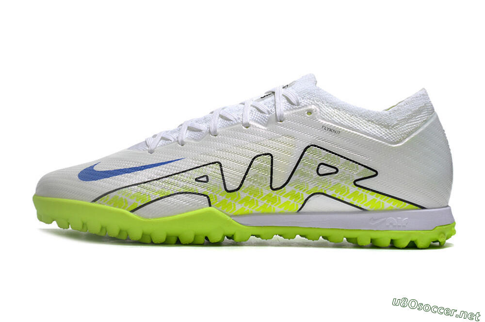 Men's Nike Air Zoom Mercurial Vapor 15 Elite TF Football Shoes - White/Blue/Yellow 0