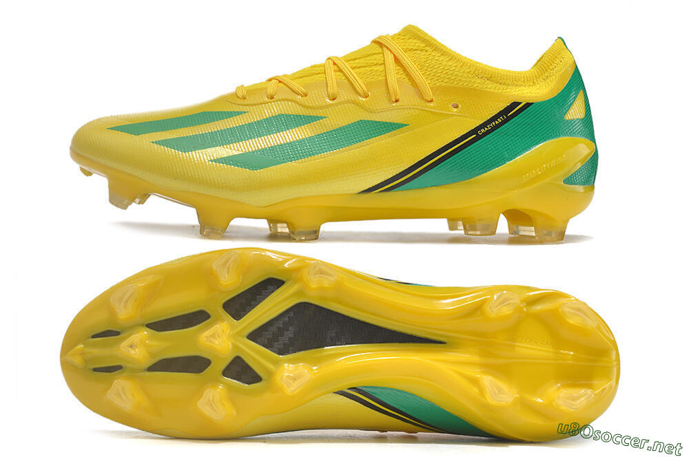 Men's Adidas X Crazyfast.1 FG Football Boots - Yellow/Green/Black 1