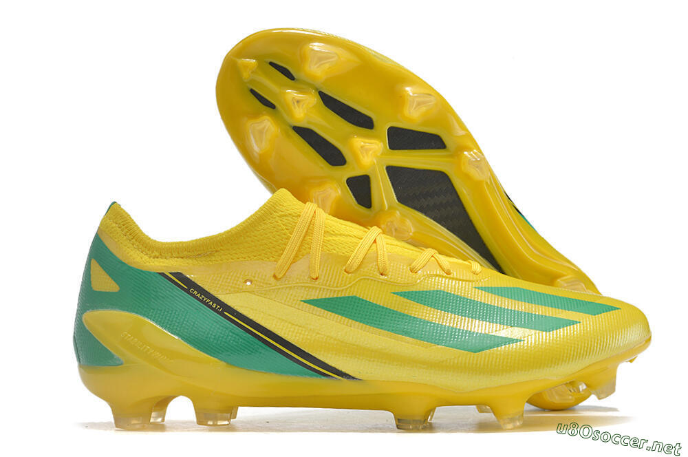 Men's Adidas X Crazyfast.1 FG Football Boots - Yellow/Green/Black 2