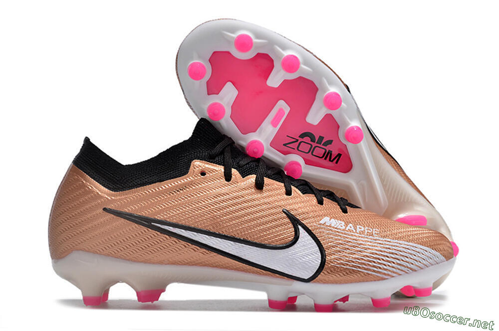 Men's Nike Air Zoom Mercurial Vapor 15 Elite AG Football Boots - Gold/Black/White 2