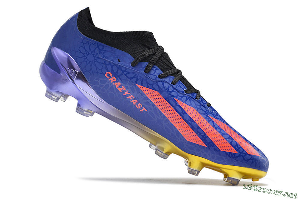 Men's Adidas X Crazyfast.1 Salah FG Football Boots - Blue/Red/Gold 4