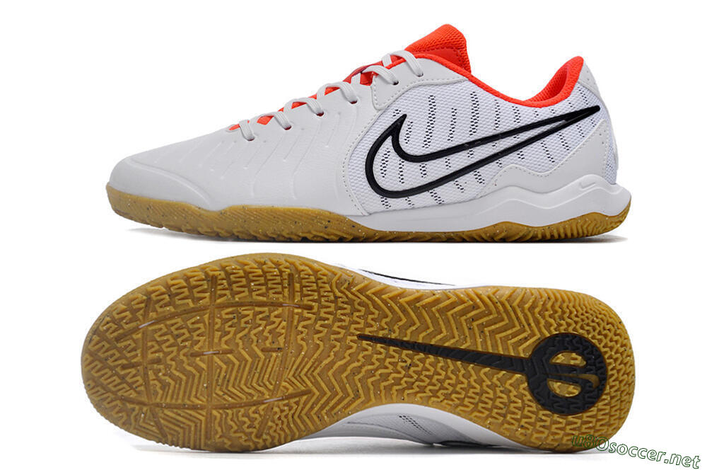 Men's Nike Tiempo Legend 10 Academy IC Football Shoes - White/Black/Red 1