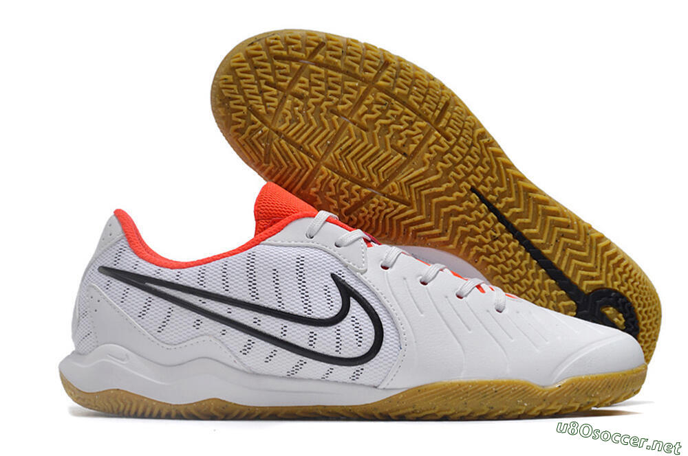 Men's Nike Tiempo Legend 10 Academy IC Football Shoes - White/Black/Red 2