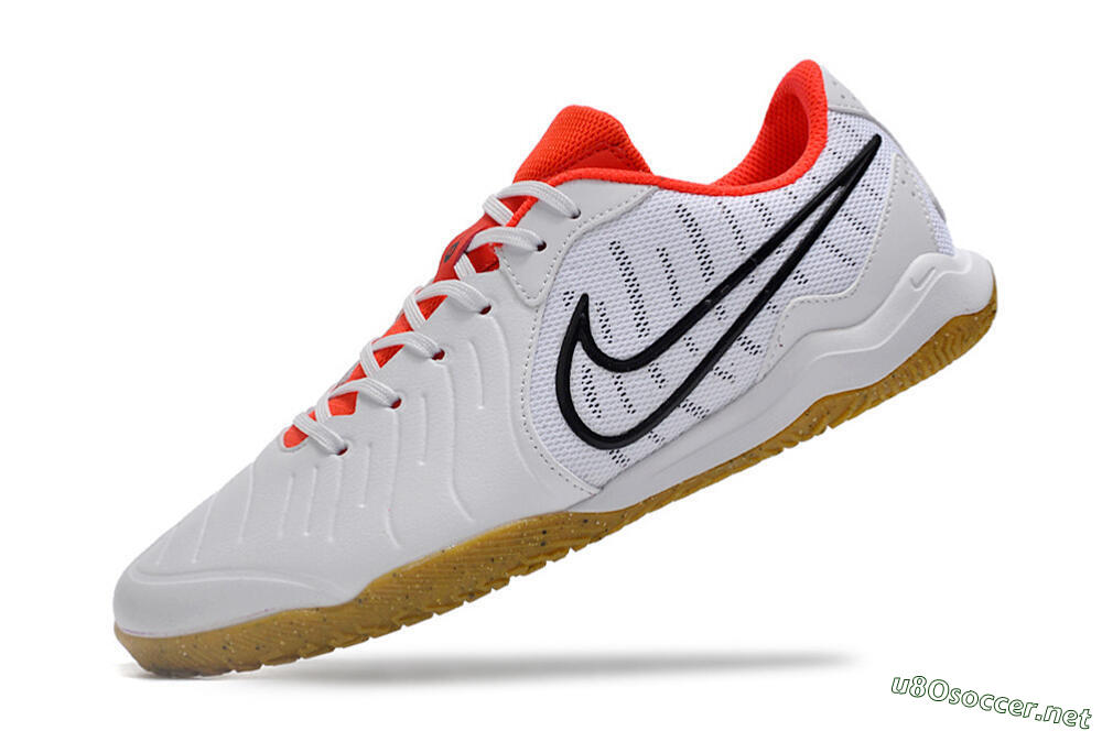 Men's Nike Tiempo Legend 10 Academy IC Football Shoes - White/Black/Red 5
