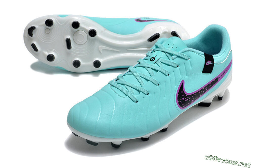 Men's Nike Tiempo Legend X Academy FG Football Boots - Turquoise/Purple/Black 3