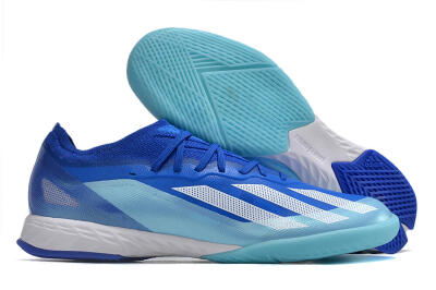 Men's Adidas X Crazyfast.1 IC Football Shoes - Blue/White/Jade