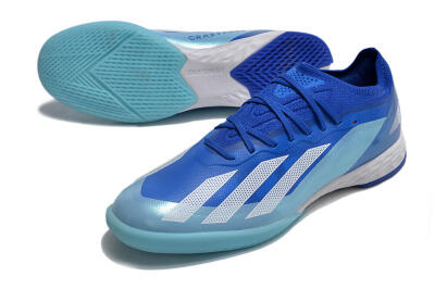 Men's Adidas X Crazyfast.1 IC Football Shoes - Blue/White/Jade