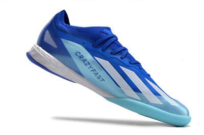 Men's Adidas X Crazyfast.1 IC Football Shoes - Blue/White/Jade