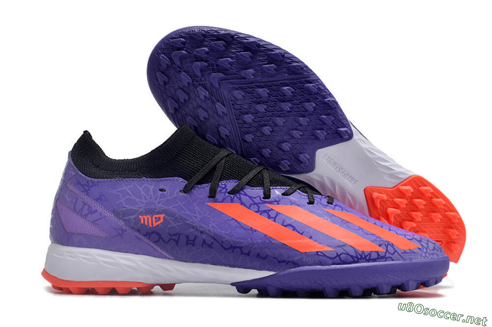 Men's Adidas X Crazyfast.1 TF Football Shoes - Purple/Red/White 2