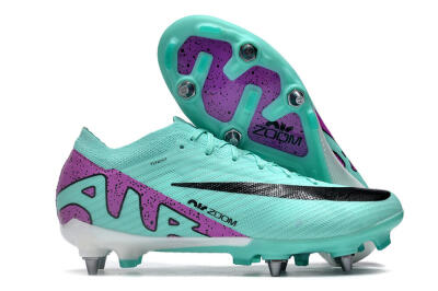 Men's Nike Air Zoom Mercurial Vapor 15 Elite SG Football Boots - Turquoise/Black/White/Purple