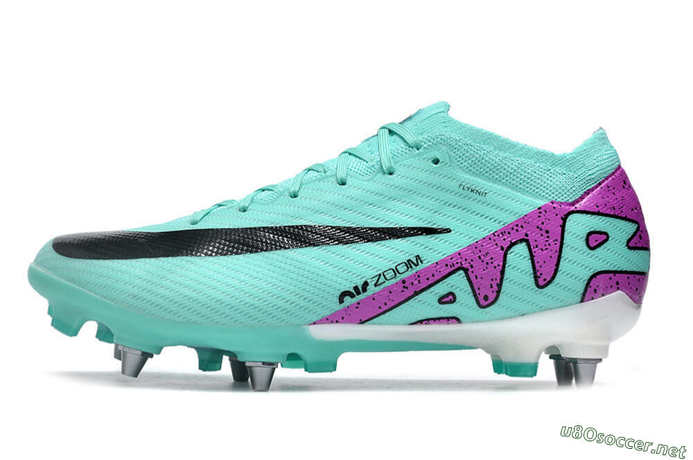 Men's Nike Air Zoom Mercurial Vapor 15 Elite SG Football Boots - Turquoise/Black/White/Purple 0