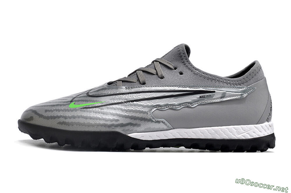Men's Nike React Phantom GX Pro TF Football Shoes - Silver/Grey/Black 0