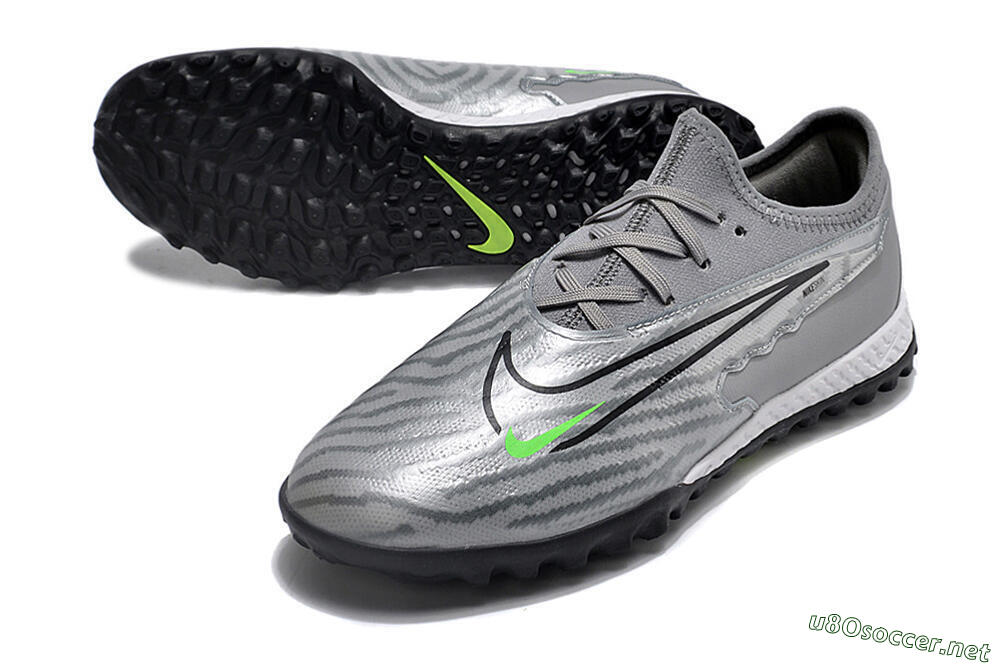 Men's Nike React Phantom GX Pro TF Football Shoes - Silver/Grey/Black 3