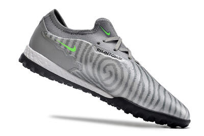 Men's Nike React Phantom GX Pro TF Football Shoes - Silver/Grey/Black