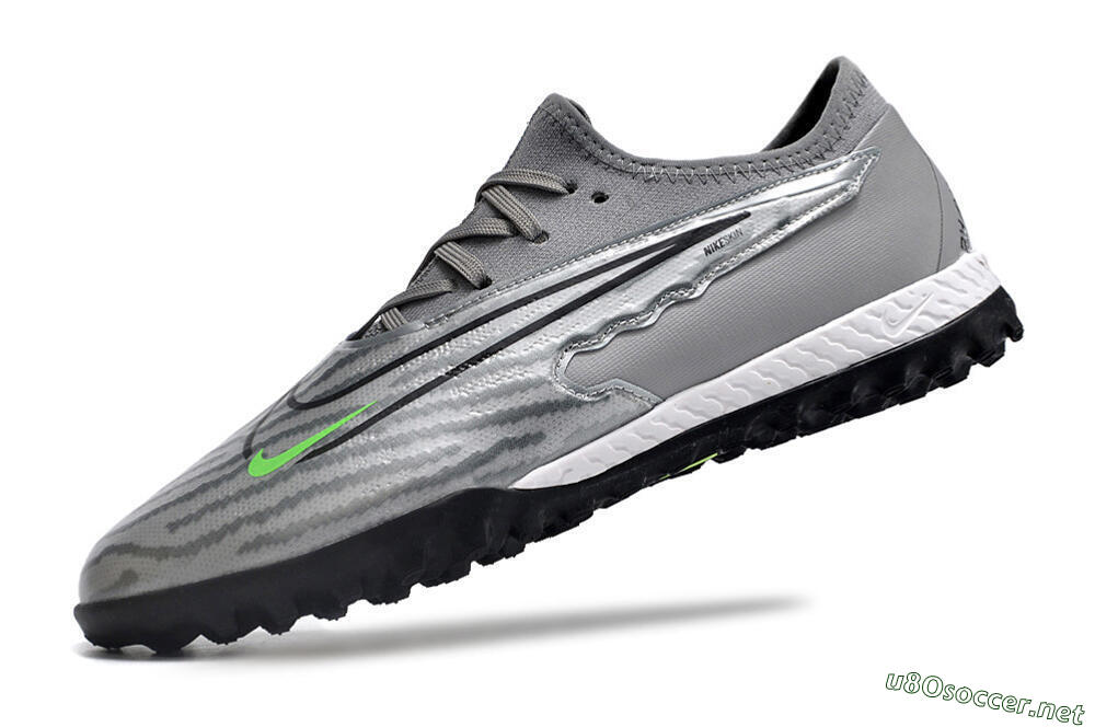 Men's Nike React Phantom GX Pro TF Football Shoes - Silver/Grey/Black 5