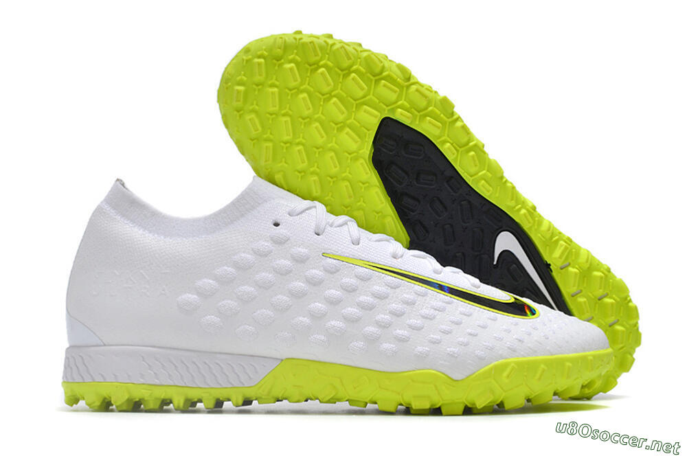 Men's Nike Phantom Ultra Venom TF Football Shoes - White/Yellow/Black 2