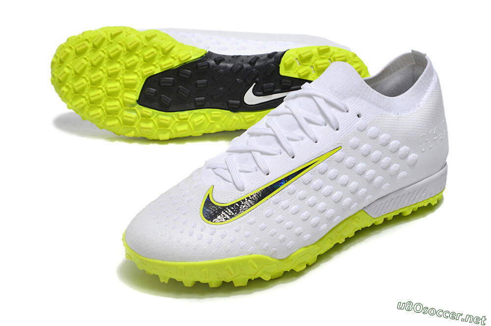 Men's Nike Phantom Ultra Venom TF Football Shoes - White/Yellow/Black 3