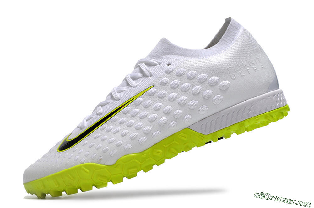 Men's Nike Phantom Ultra Venom TF Football Shoes - White/Yellow/Black 5