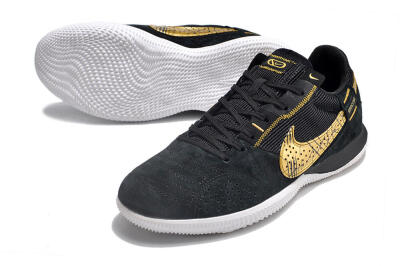Men's Nike Street Gato IC Football Shoes - Black/Gold/White