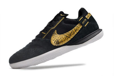 Men's Nike Street Gato IC Football Shoes - Black/Gold/White