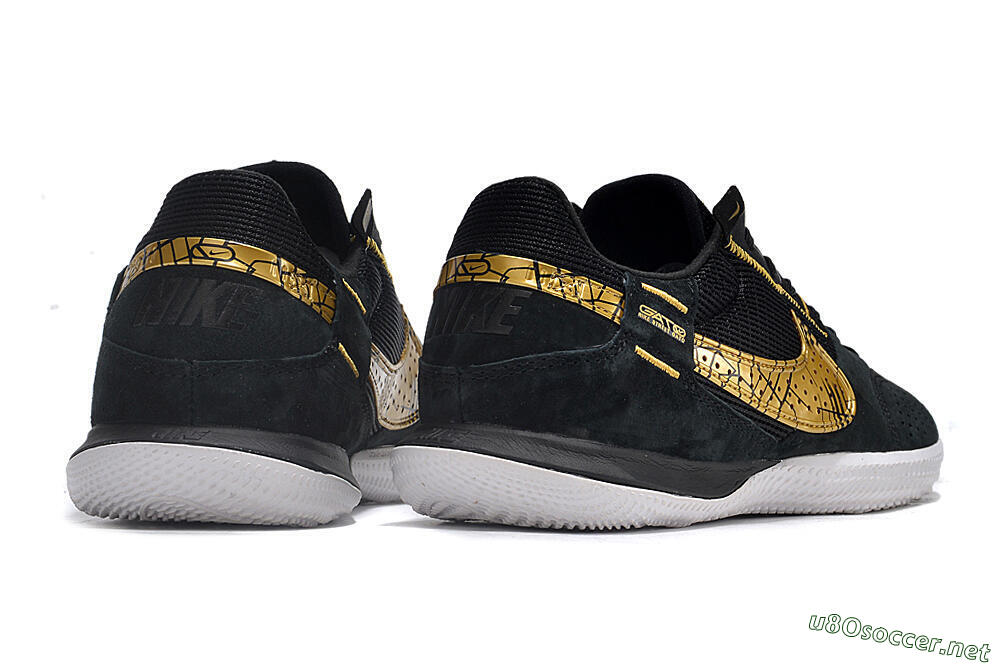 Men's Nike Street Gato IC Football Shoes - Black/Gold/White 6