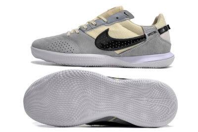 Men's Nike Street Gato IC Football Shoes - Grey/Beige/Black/White