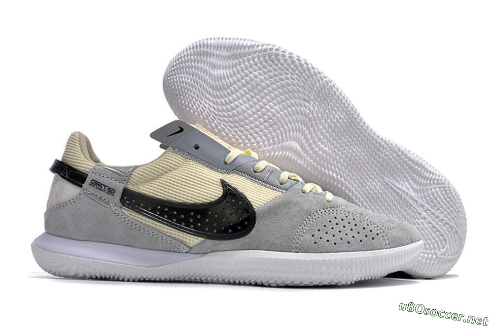 Men's Nike Street Gato IC Football Shoes - Grey/Beige/Black/White 2