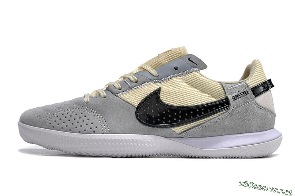 Men's Nike Street Gato IC Football Shoes - Grey/Beige/Black/White 0