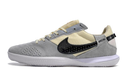 Men's Nike Street Gato IC Football Shoes - Grey/Beige/Black/White