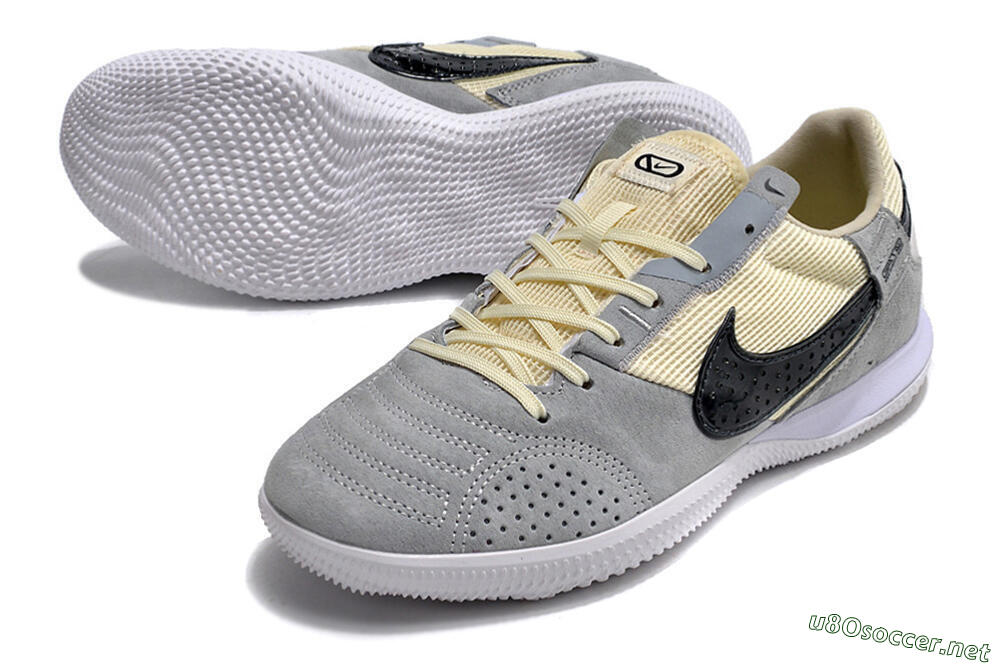 Men's Nike Street Gato IC Football Shoes - Grey/Beige/Black/White 3