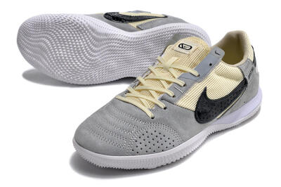 Men's Nike Street Gato IC Football Shoes - Grey/Beige/Black/White