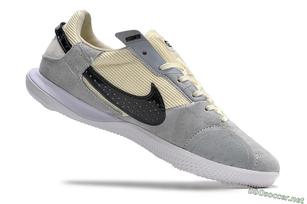 Men's Nike Street Gato IC Football Shoes - Grey/Beige/Black/White 4