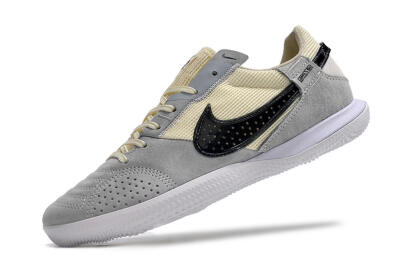 Men's Nike Street Gato IC Football Shoes - Grey/Beige/Black/White