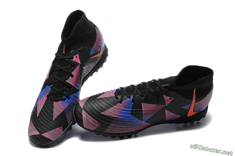 Men's Nike Phantom Luna Elite TF Football Shoes - Black/Blue/Red/Pink 6