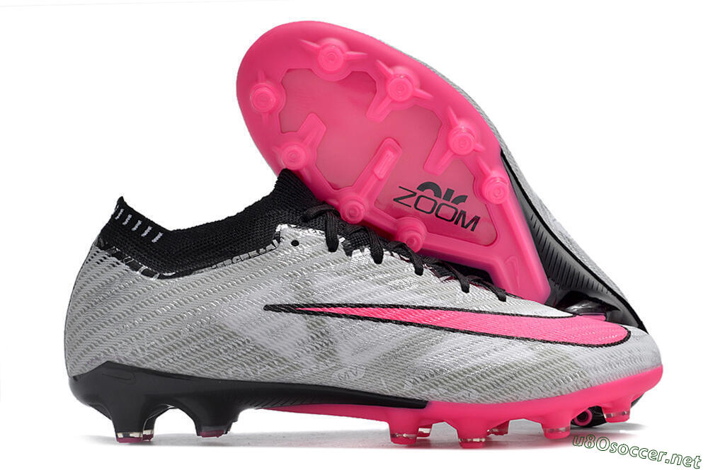 Men's Nike Air Zoom Mercurial Vapor 15 Elite AG Football Boots - Silver/Black/Pink 2