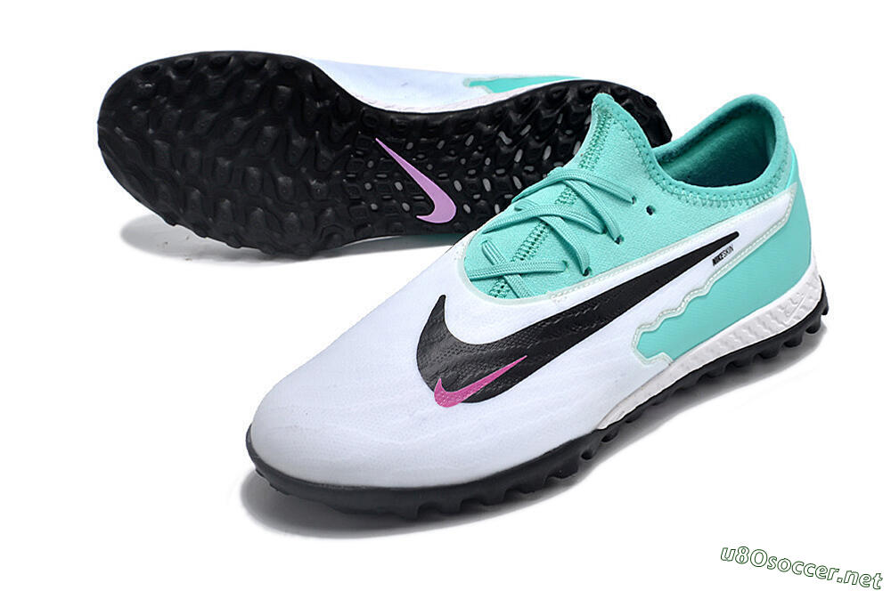 Men's Nike React Phantom GX Pro TF Football Shoes - White/Black/Jade 3