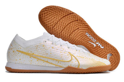 Men's Nike Air Zoom Mercurial Vapor 15 Elite IC Football Shoes - White/Gold/Brown