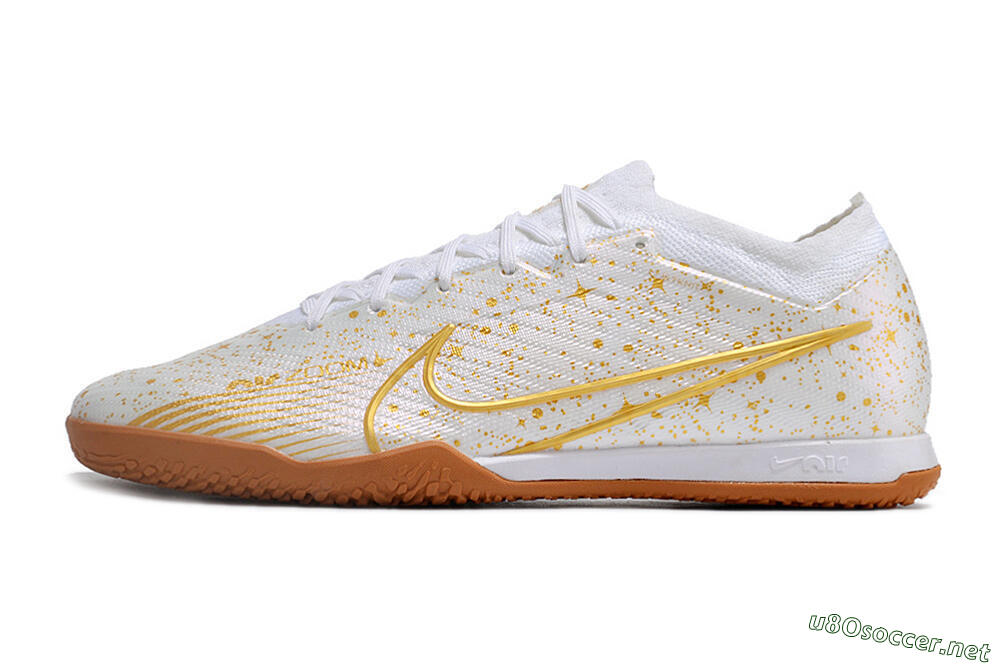 Men's Nike Air Zoom Mercurial Vapor 15 Elite IC Football Shoes - White/Gold/Brown 0