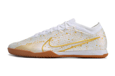 Men's Nike Air Zoom Mercurial Vapor 15 Elite IC Football Shoes - White/Gold/Brown