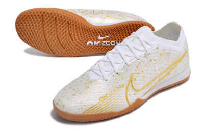 Men's Nike Air Zoom Mercurial Vapor 15 Elite IC Football Shoes - White/Gold/Brown