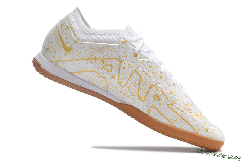 Men's Nike Air Zoom Mercurial Vapor 15 Elite IC Football Shoes - White/Gold/Brown 4