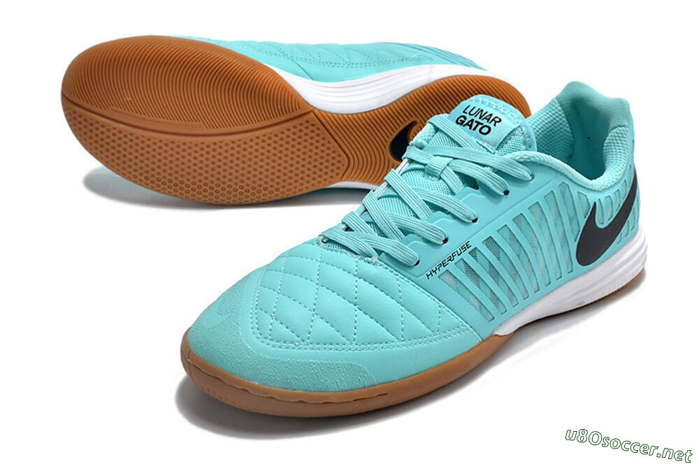 Men's Nike Lunar Gato 2 IC Football Shoes - Jade/Black/White 3
