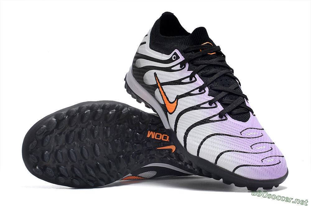 Unisex Nike Air Zoom Mercurial Vapor 14 Elite TF Football Shoes - Purple/Black/Orange 1