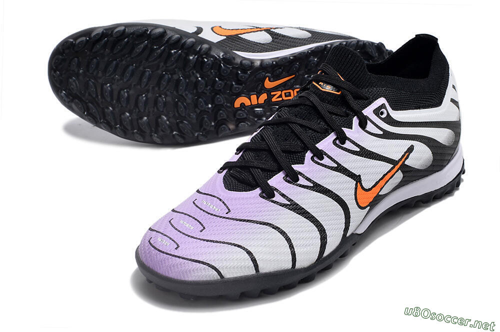 Unisex Nike Air Zoom Mercurial Vapor 14 Elite TF Football Shoes - Purple/Black/Orange 3