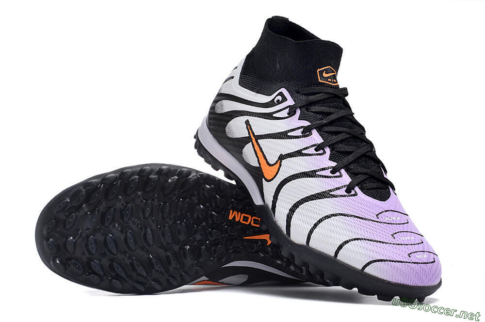 Unisex Nike Air Zoom Mercurial Superfly 9 Elite TF Football Shoes - Purple/Black/Orange 1