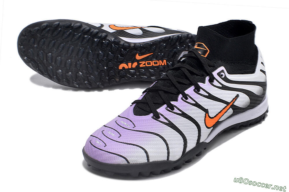 Unisex Nike Air Zoom Mercurial Superfly 9 Elite TF Football Shoes - Purple/Black/Orange 3