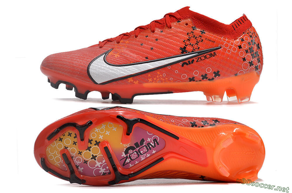 Men's Nike AIR Zoom Mercurial Vapor 15 Elite FG Football Boots - Orange/White/Black 1