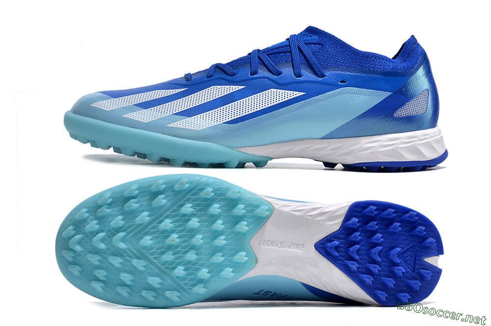 Men's Adidas X Crazyfast.1 TF Football Shoes - Blue/Silver/White 1