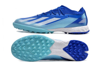 Men's Adidas X Crazyfast.1 TF Football Shoes - Blue/Silver/White